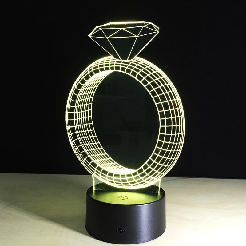 3D Outstanding Diamond Ring Designed Night Lamp