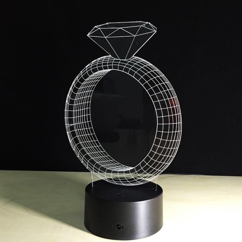 3D Outstanding Diamond Ring Designed Night Lamp