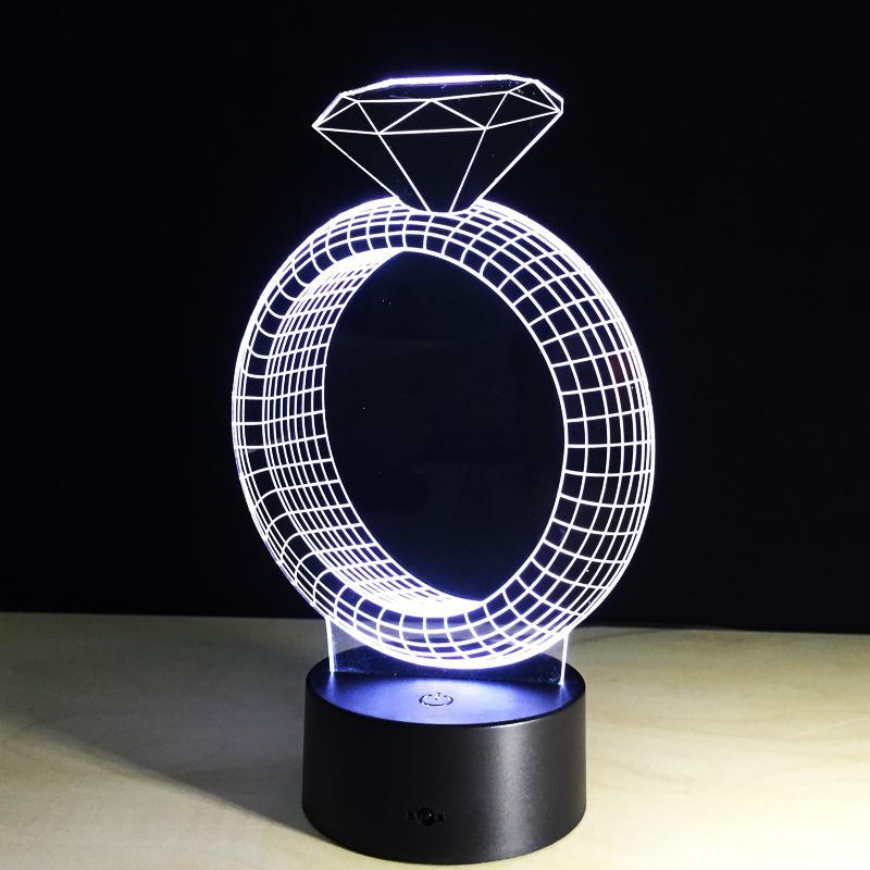 3D Outstanding Diamond Ring Designed Night Lamp