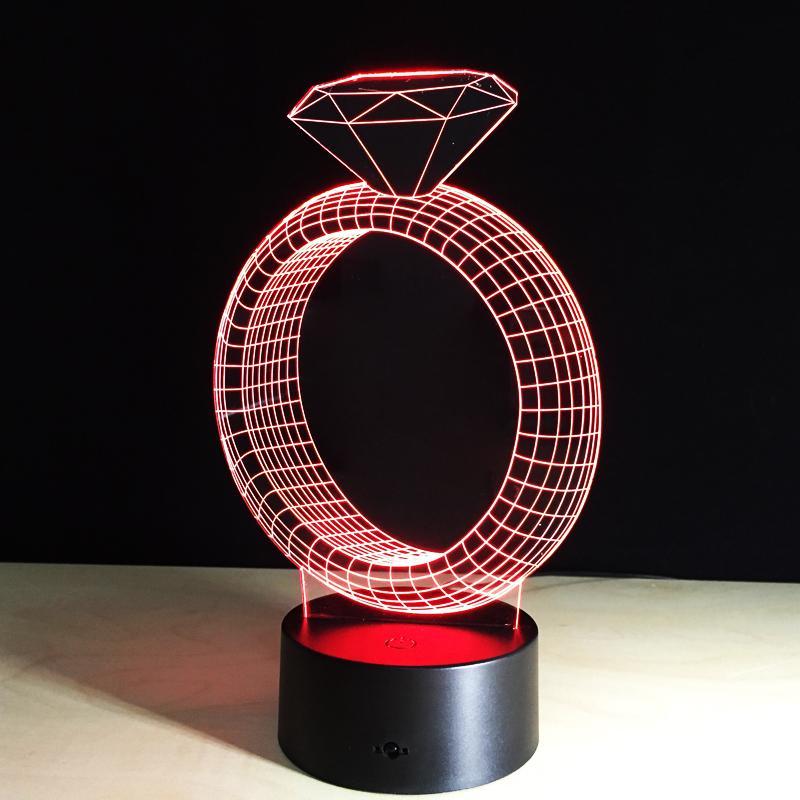 3D Outstanding Diamond Ring Designed Night Lamp