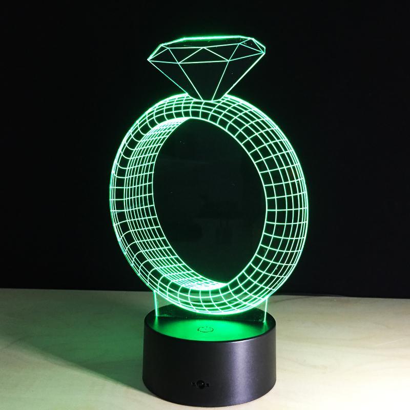 3D Outstanding Diamond Ring Designed Night Lamp