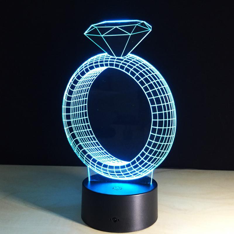 3D Outstanding Diamond Ring Designed Night Lamp