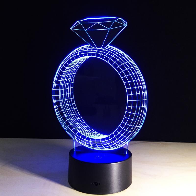 3D Outstanding Diamond Ring Designed Night Lamp