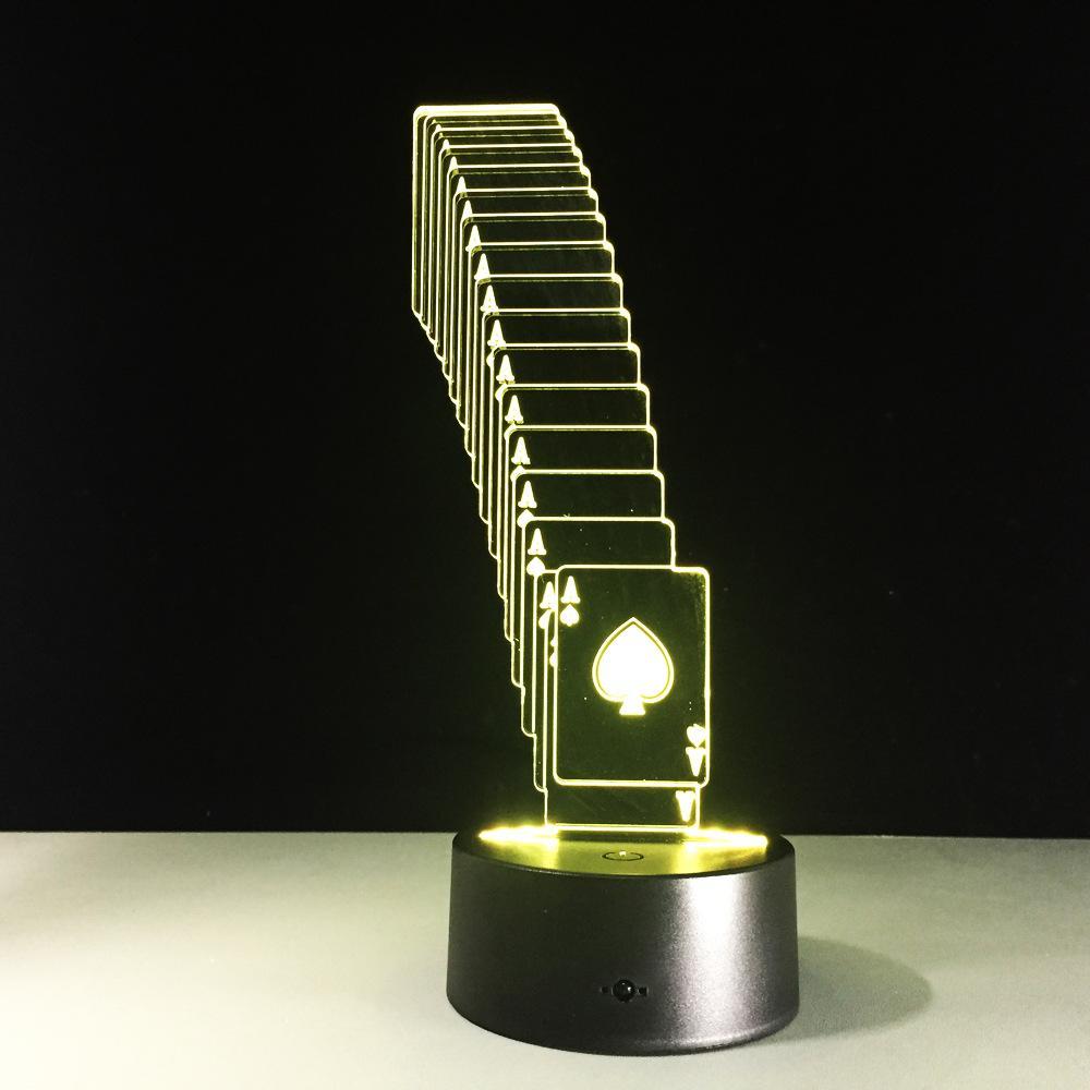 3D Poker Cards Designed Night Lamp