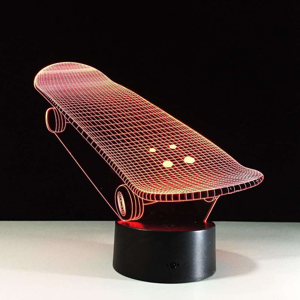 3D Skateboard Designed Night Lamp
