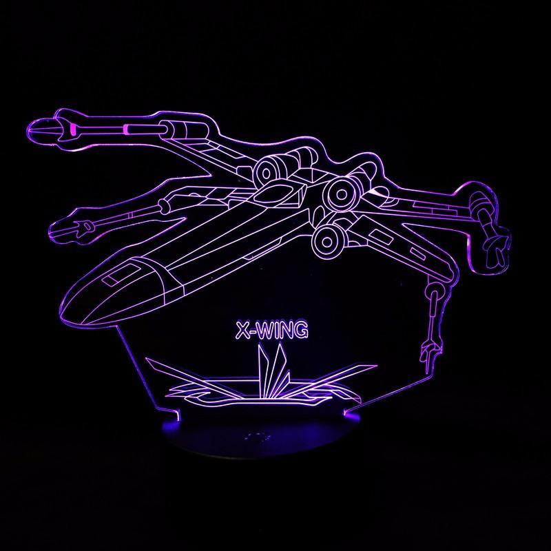 3D Star Wars X-Wing Fighter Jet Designed Night Lamp