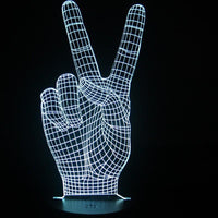 Thumbnail for 3D Victory & Peace Sign Designed Night Lamp