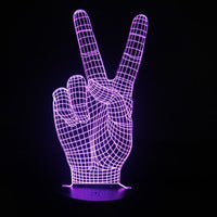Thumbnail for 3D Victory & Peace Sign Designed Night Lamp
