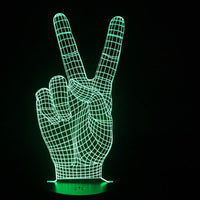 Thumbnail for 3D Victory & Peace Sign Designed Night Lamp