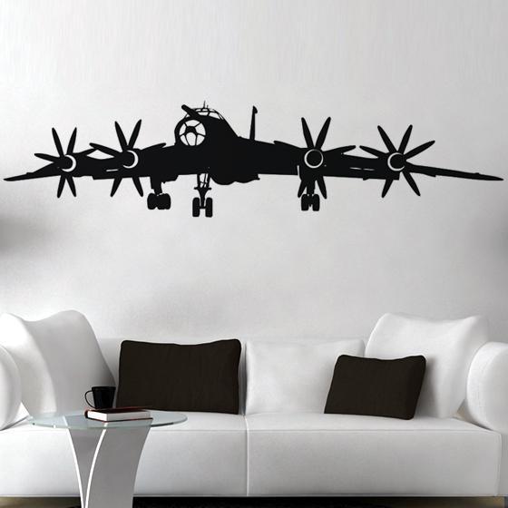 4 Engine Propeller Aircraft Designed Wall Sticker