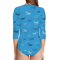 Thumbnail for Many Propellers Designed Deep V Swim Bodysuits