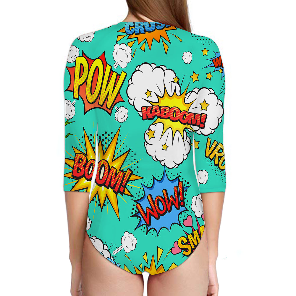 Mixed Comics Designed Deep V Swim Bodysuits