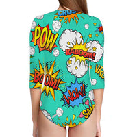 Thumbnail for Mixed Comics Designed Deep V Swim Bodysuits