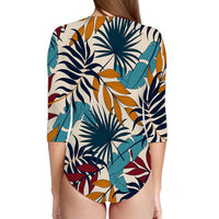 Thumbnail for Super Leafs Designed Deep V Swim Bodysuits