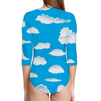 Thumbnail for Amazing Clouds Designed Deep V Swim Bodysuits
