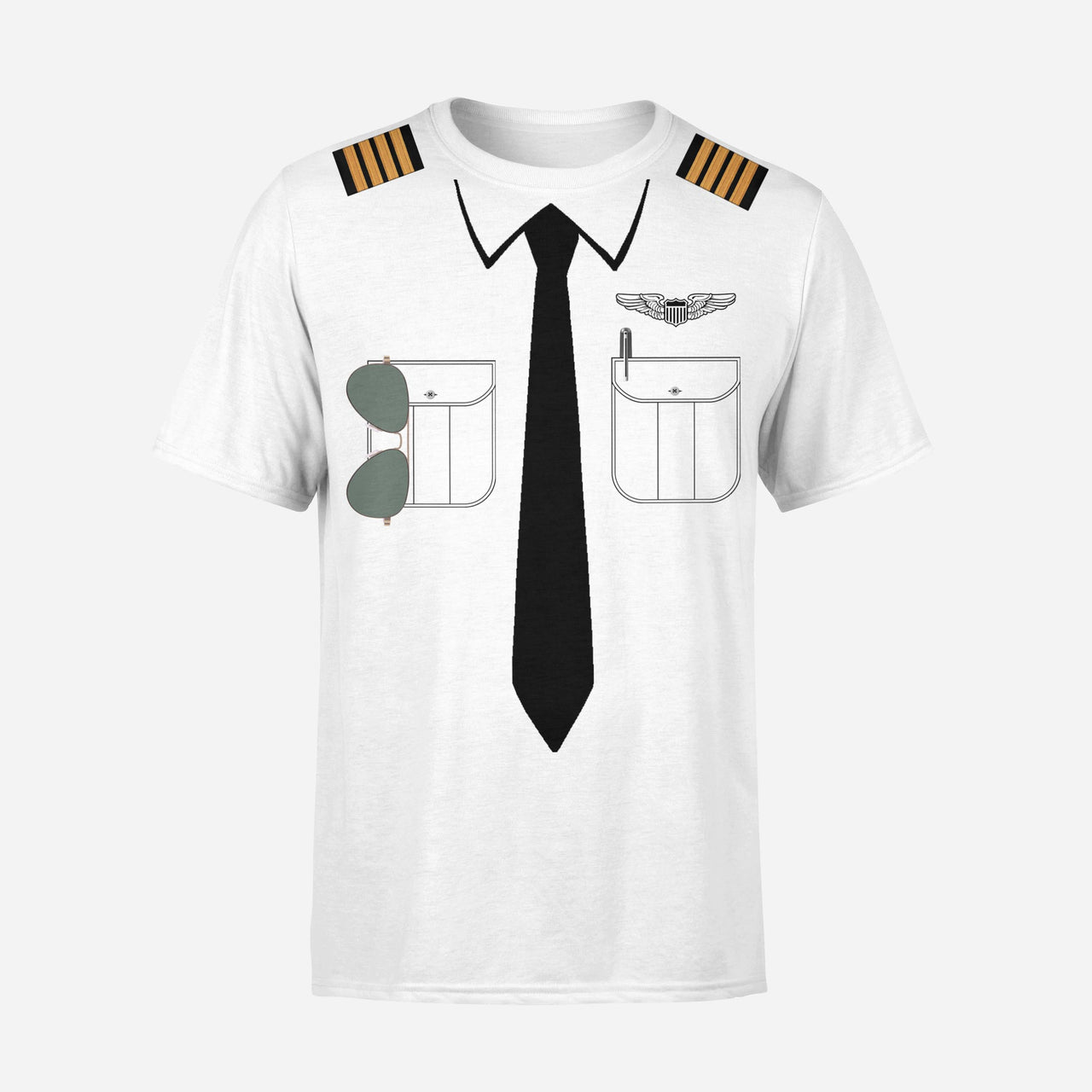 Customizable Pilot Uniform (Badge 1) Designed T-Shirts