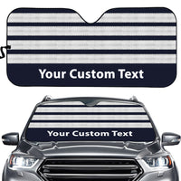 Thumbnail for Name & Silver Pilot Epaulettes (4,3,2 Lines) Designed Car Sun Shade