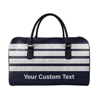 Thumbnail for Name & Silver Pilot Epaulettes (4,3,2 Lines) Designed Leather Travel Bag