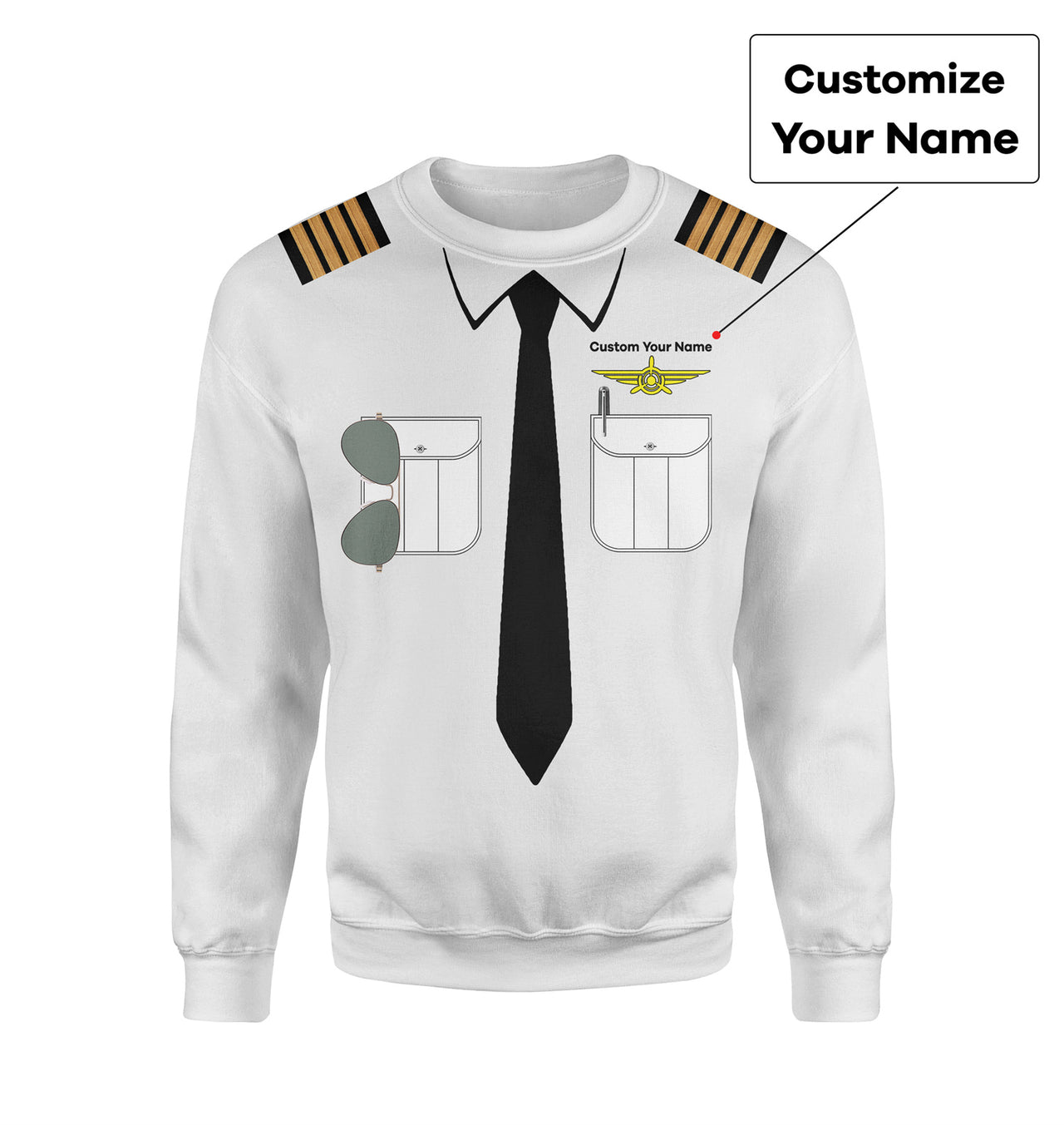 Customizable Pilot Uniform (Badge 3) Designed 3D Sweatshirts