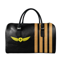 Thumbnail for Badge & Golden Epaulettes (4,3,2 Lines) Designed Leather Travel Bag