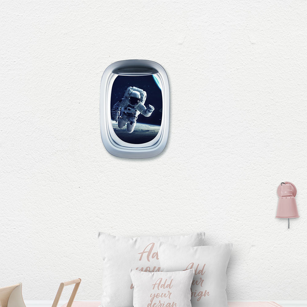 Airplane Window & The astronauts Printed Wall Window Stickers