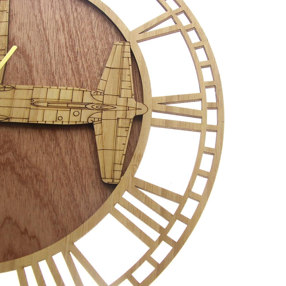 Super Military Aircraft 2 Designed Wooden Wall Clocks