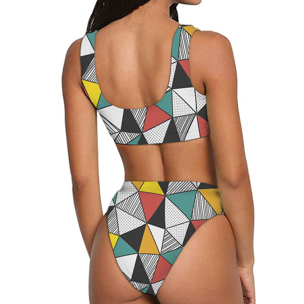 Mixed Triangles Designed Women Bikini Set Swimsuit