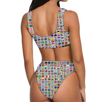 Thumbnail for 220 World's Flags Designed Women Bikini Set Swimsuit