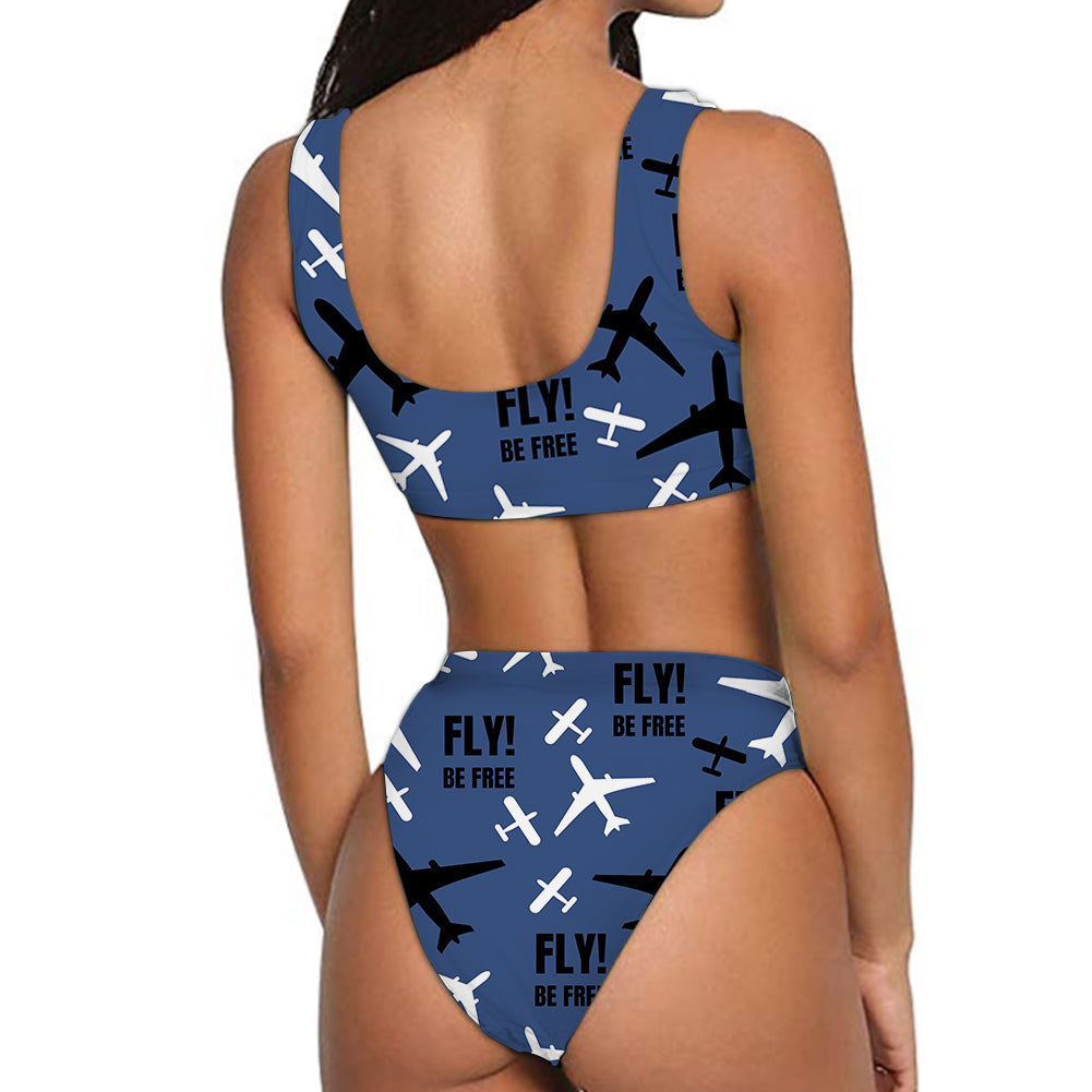 Fly Be Free Blue Designed Women Bikini Set Swimsuit