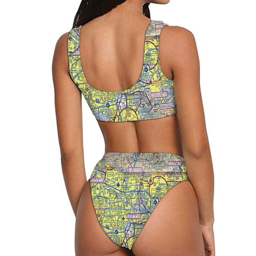 VFR Chart Designed Women Bikini Set Swimsuit
