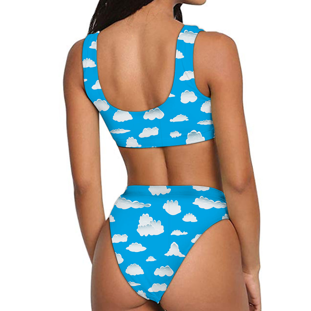 Amazing Clouds Designed Women Bikini Set Swimsuit