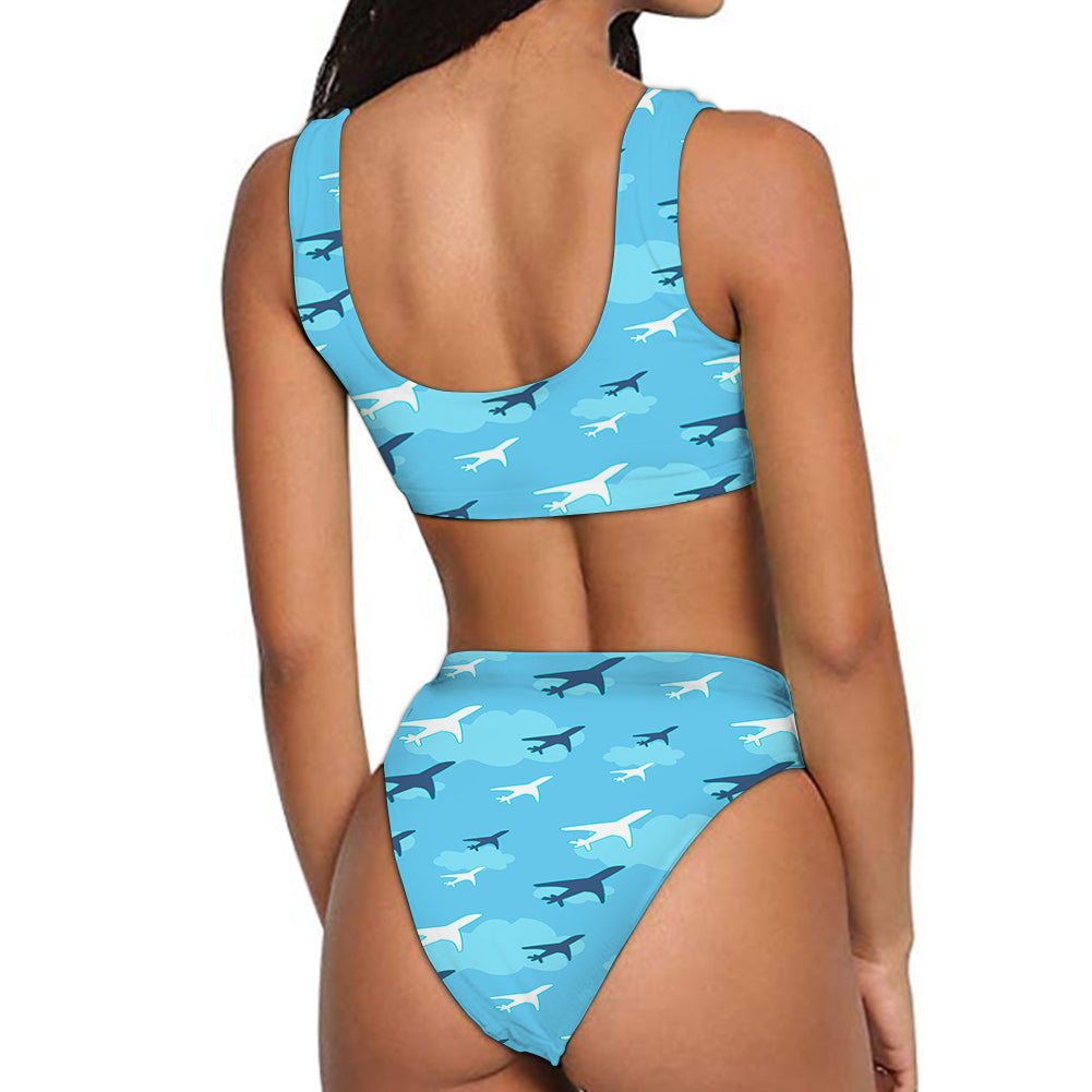 Cool & Super Airplanes Designed Women Bikini Set Swimsuit