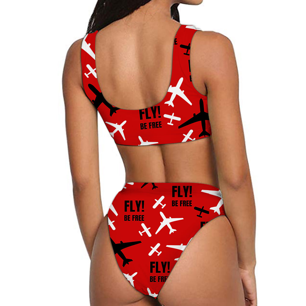 Fly Be Free Red Designed Women Bikini Set Swimsuit