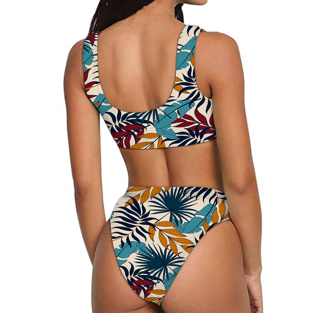Super Leafs Designed Women Bikini Set Swimsuit