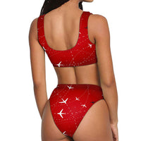 Thumbnail for Travelling with Aircraft (Red) Designed Women Bikini Set Swimsuit