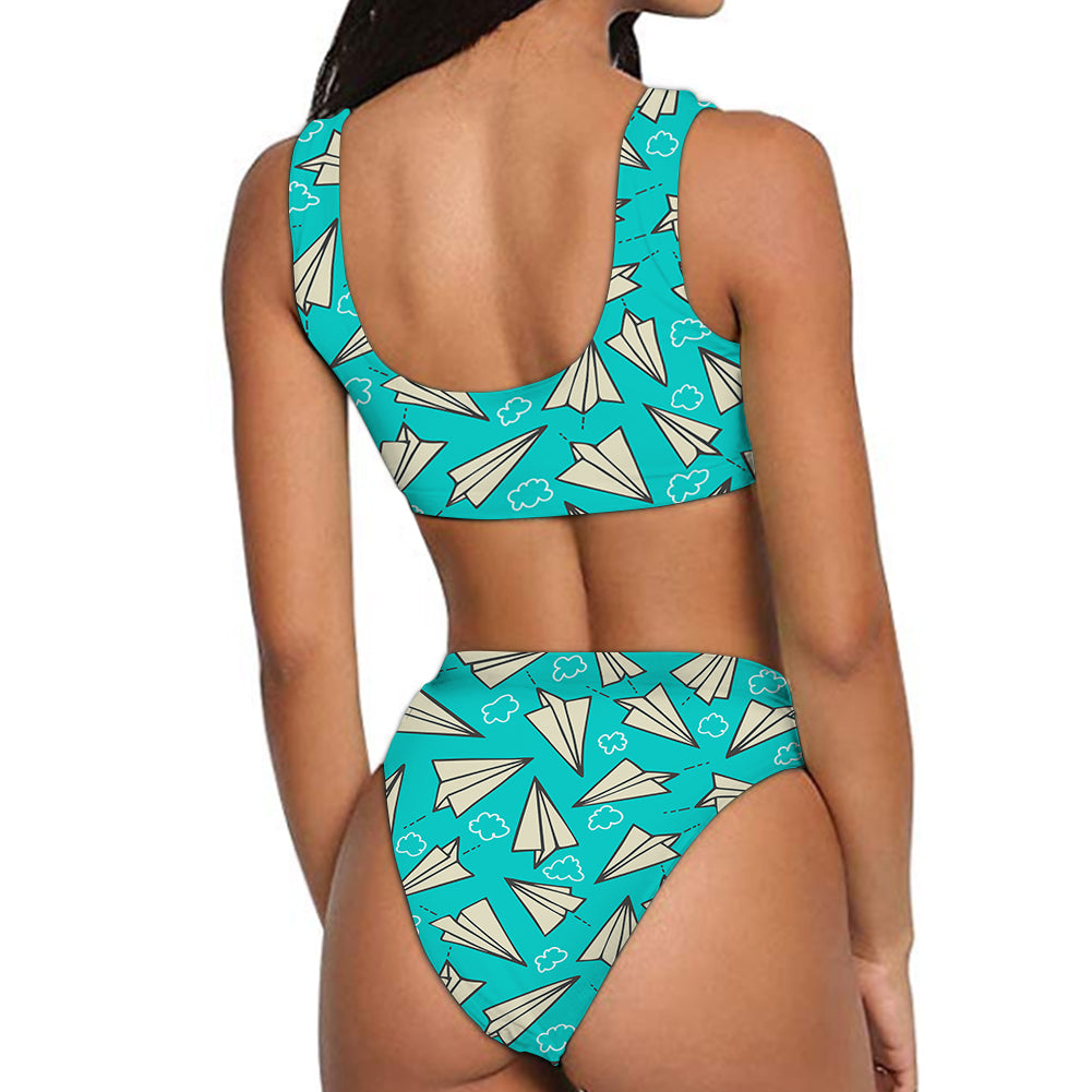 Super Cool Paper Airplanes Designed Women Bikini Set Swimsuit