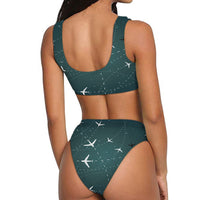 Thumbnail for Travelling with Aircraft (Green) Designed Women Bikini Set Swimsuit