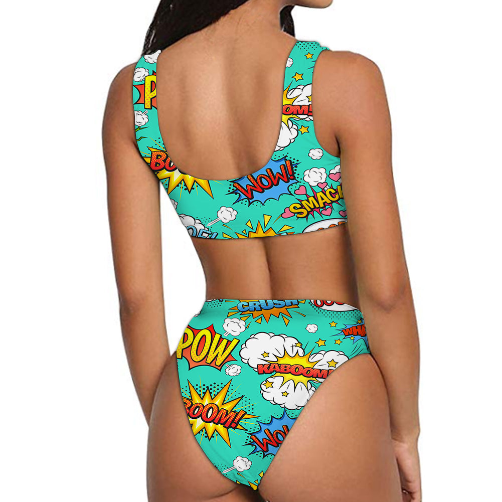 Mixed Comics Designed Women Bikini Set Swimsuit