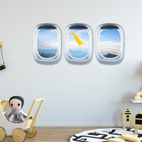 Thumbnail for Airplane Window & Outstanding View Through Airplane Wing Printed Wall Window Stickers