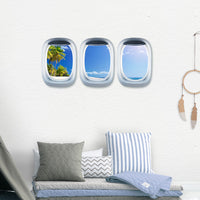 Thumbnail for Airplane Window & View Beach Printed Wall Window Stickers