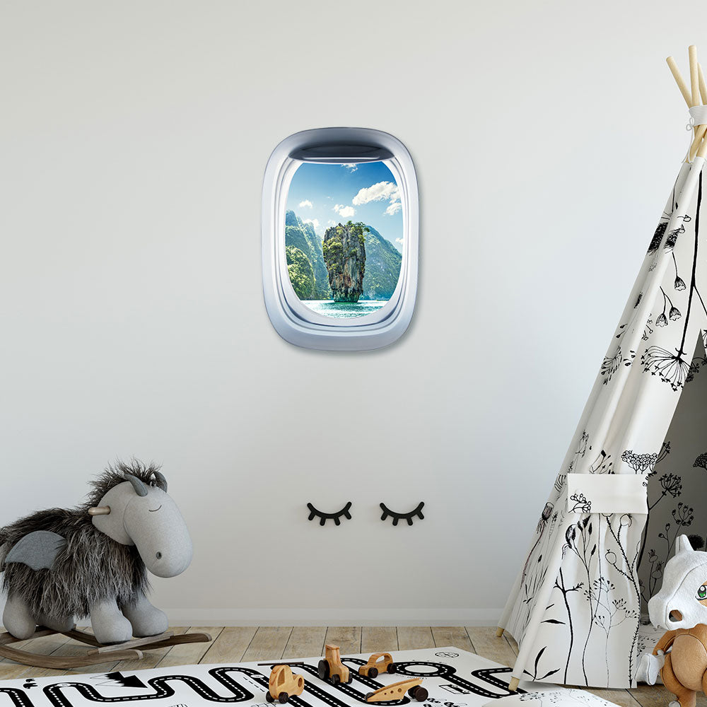 Airplane Window & Landscape Printed Wall Window Stickers