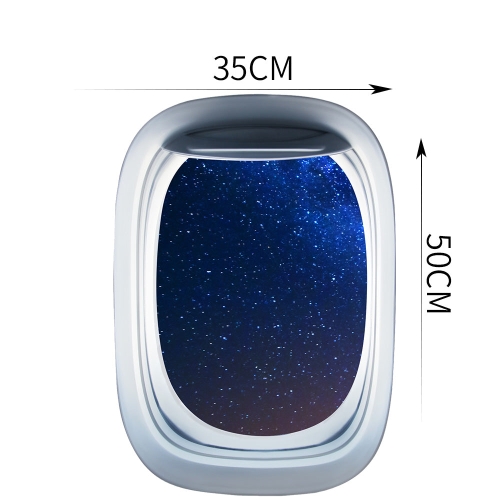 Airplane Window & Starry Sky View Printed Wall Window Stickers