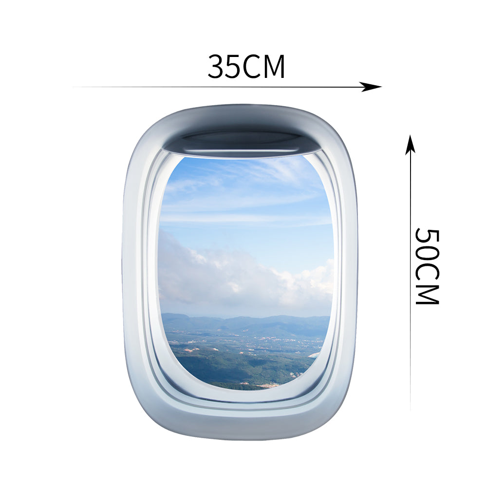 Airplane Window & Outstanding View Through Airplane Wing Printed Wall Window Stickers
