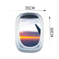 Thumbnail for Airplane Window & Airplane Sunset Landscape Printed Wall Window Stickers