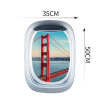 Thumbnail for Airplane Window &  Golden Gate in San Francisco View Printed Wall Window Stickers