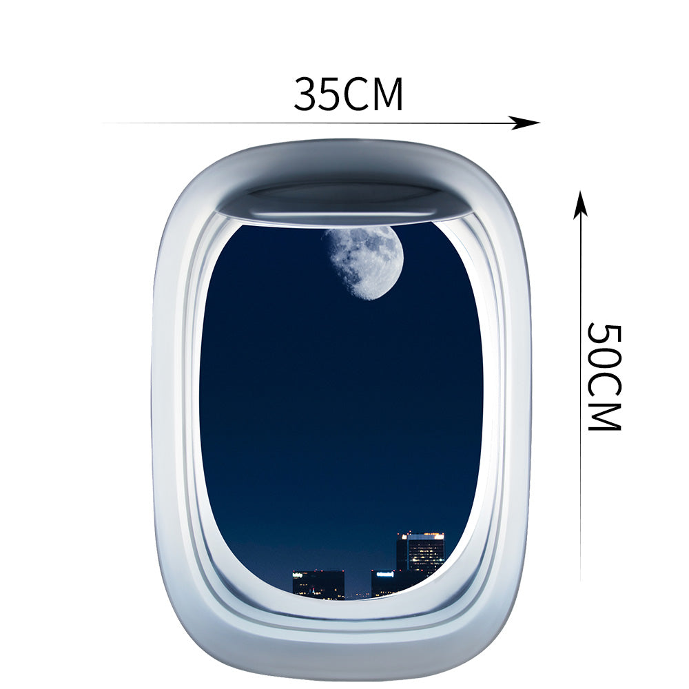 Airplane Window & Night Sky View Printed Wall Window Stickers