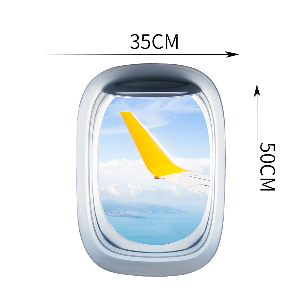 Airplane Window & Outstanding View Through Airplane Wing Printed Wall Window Stickers