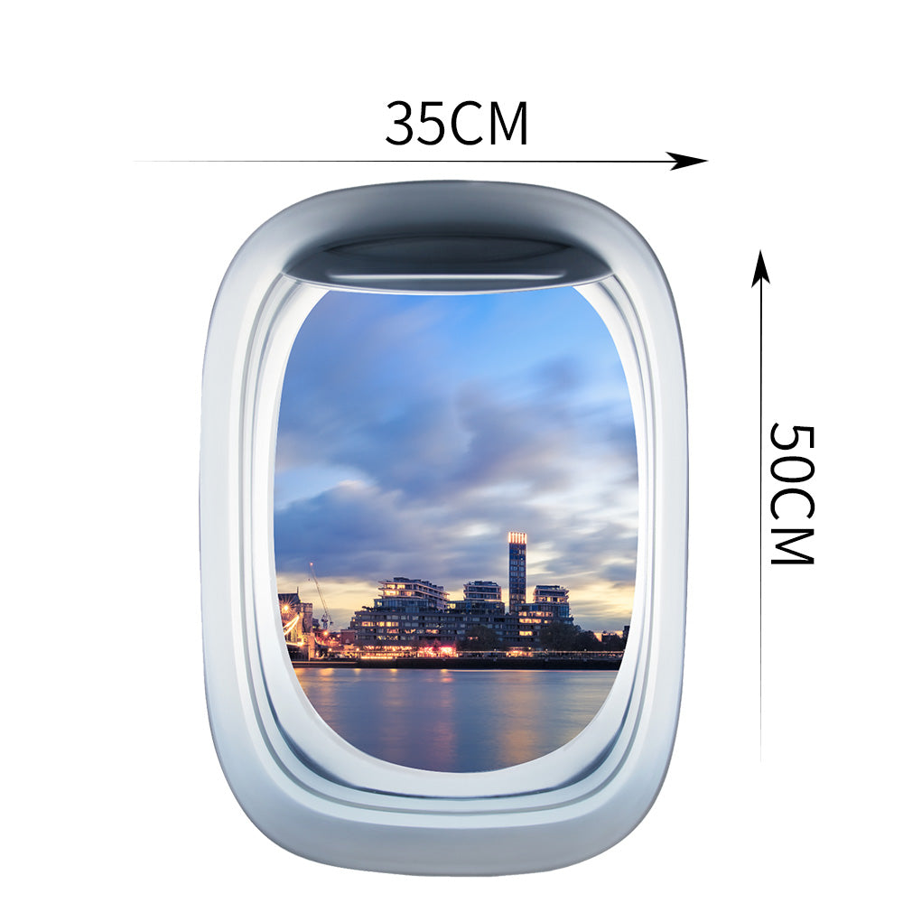 Airplane Window & Tower Bridge London View Printed Wall Window Stickers