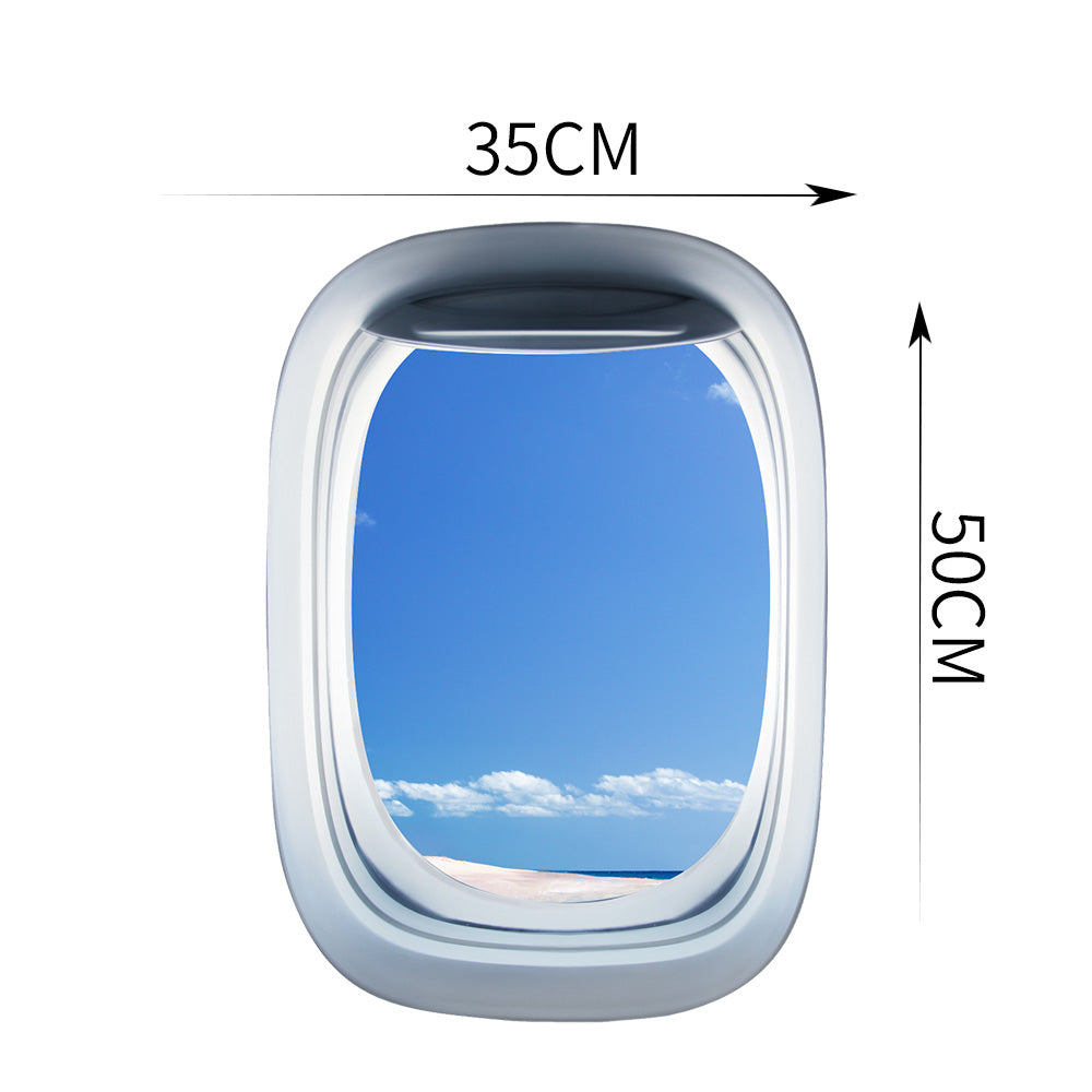 Airplane Window & View Beach Printed Wall Window Stickers