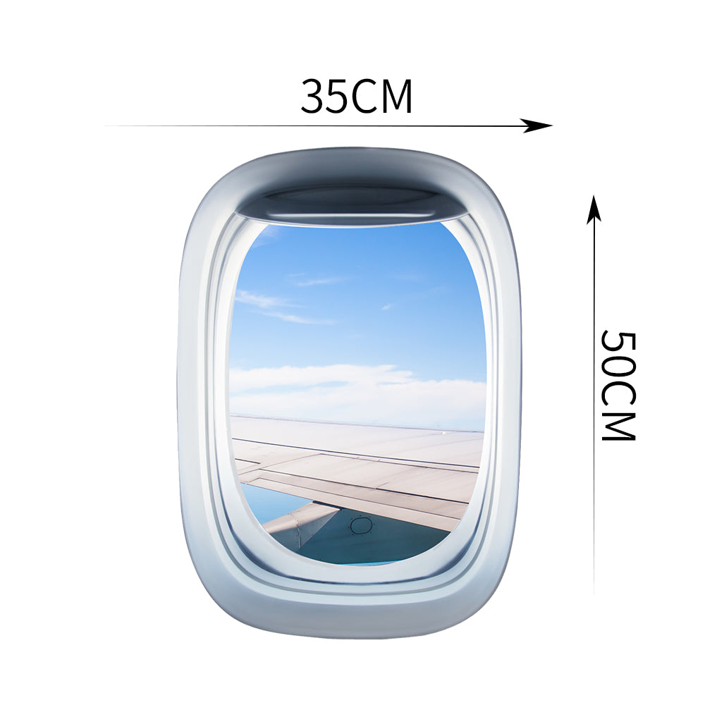 Airplane Window & Outstanding View Through Airplane Wing Printed Wall Window Stickers